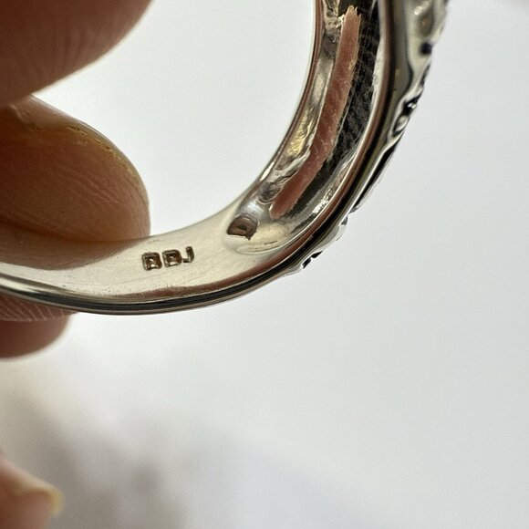 JTV Larimar Ring Blue Sterling Silver Bypass Adjustable 8-10 Pectolite 925 BBJ - Picture 9 of 13